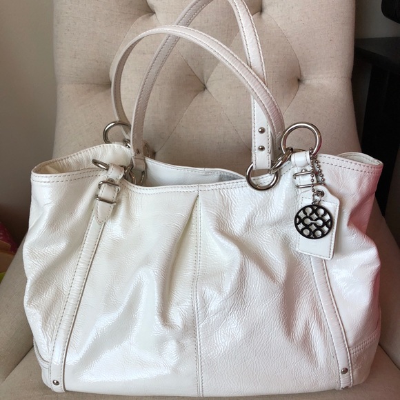 Coach White Patent Leather Bag - Picture 1 of 8